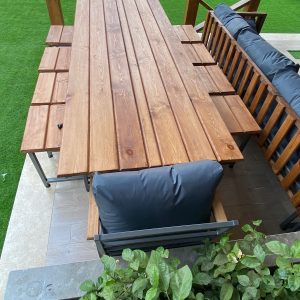 outdoor table 3m and 10 bench